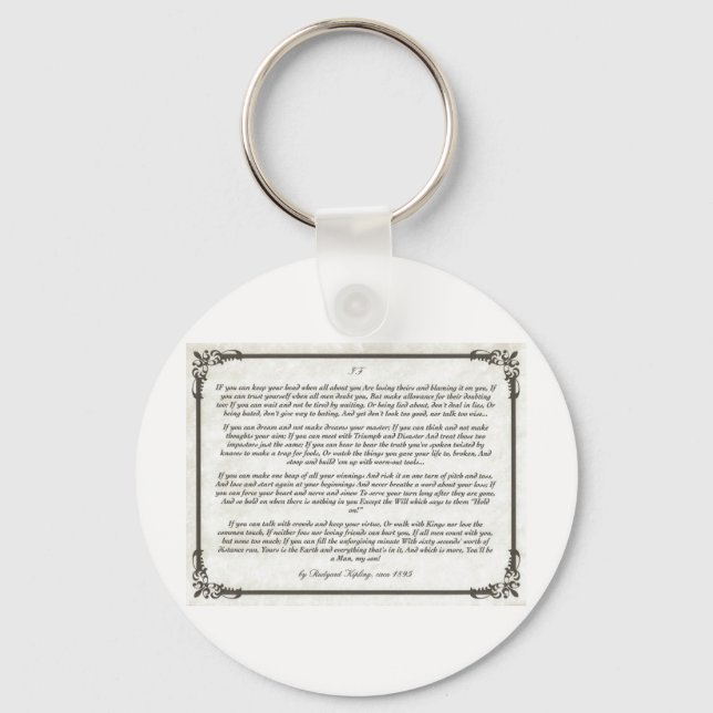 IF an Inspiring Poem for Young Men Keychain (Front)
