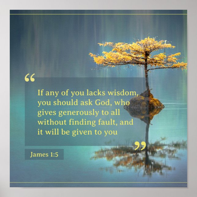 If Any Of You Lacks Wisdom, You Should Ask God Poster (Front)