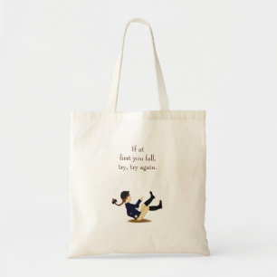 "If at first you fall, try, try again." Equestrian Tote Bag