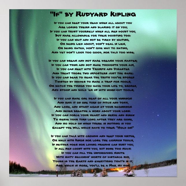 "If-" by Kipling Poster (Front)