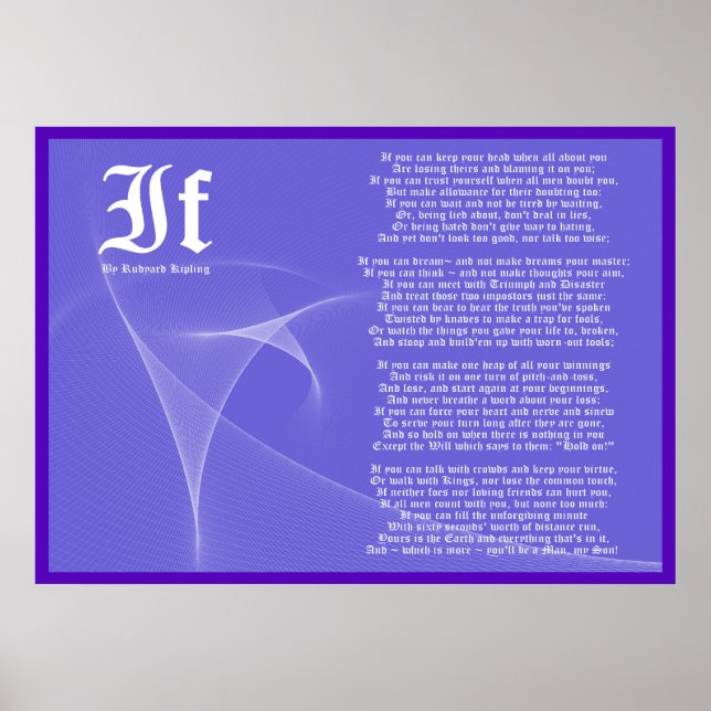 IF by Rudyard Kipling Poster Print (Front)