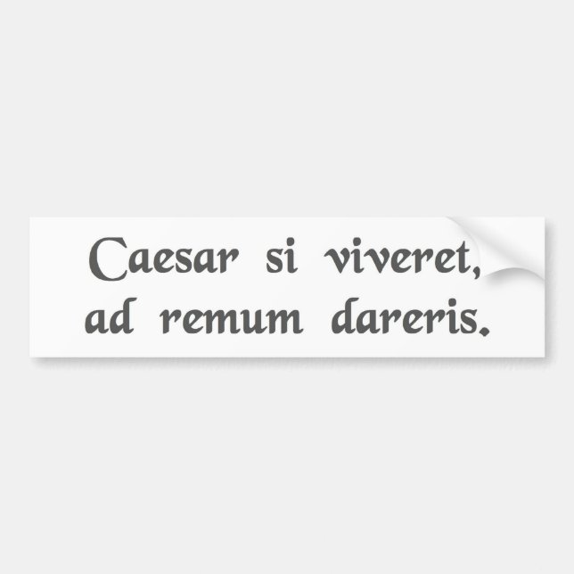 If Caesar were alive, you'd be chained to an oar Bumper Sticker (Front)