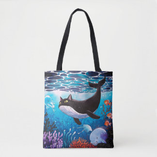 if cat can stay in ocean XD Tote Bag