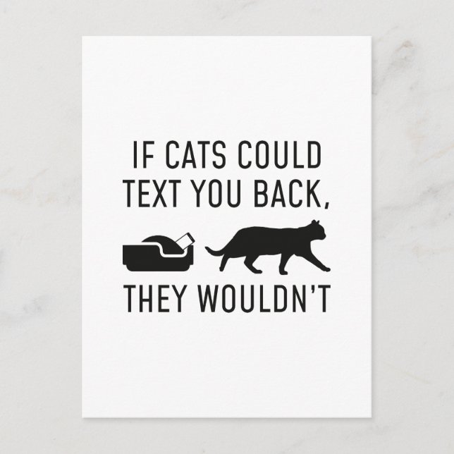 If Cats Could Text Postcard (Front)