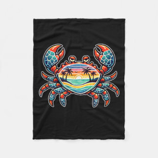 If Crabby Return to the Beach Funny Summer Fleece Blanket
