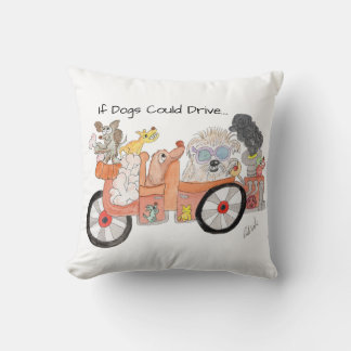 If Dogs Could Drive Throw Pillow