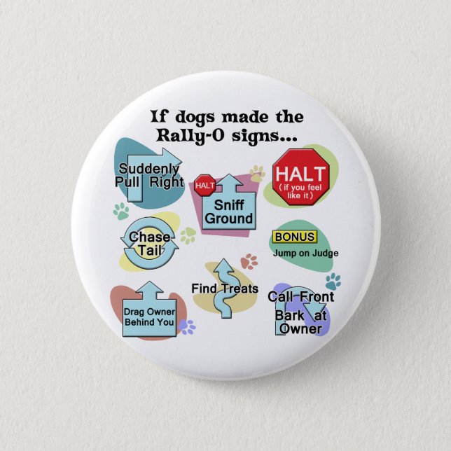If Dogs Made Rally Signs 2 Inch Round Button (Front)