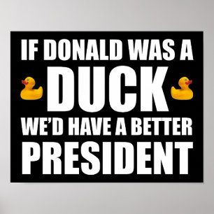 If Donald Was A Duck We'd Have A Better President Poster