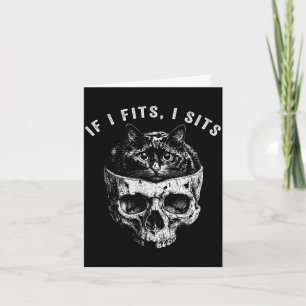 If fits sits black cat skull gothic dark meme card
