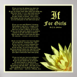 If For Girls Poem by J.P. McEvoy Print