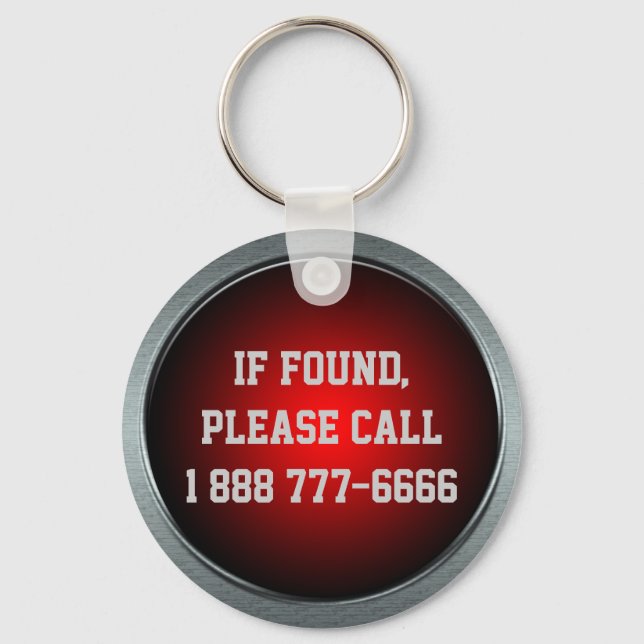 If Found, Call... Red Keychain (Front)
