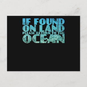 If Found On Land Funny Apnea Diver Snorkeler Postcard