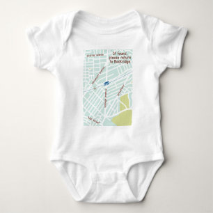 If found, please return to Rockridge. Baby map Bodysuit