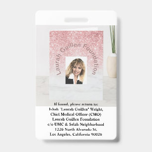 "If found, please return to," tag Badge