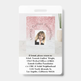 "If found, please return to," tag Badge