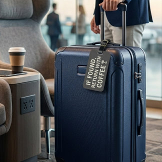 If Found Return with Coffee Funny Sarcastic Luggage Tag