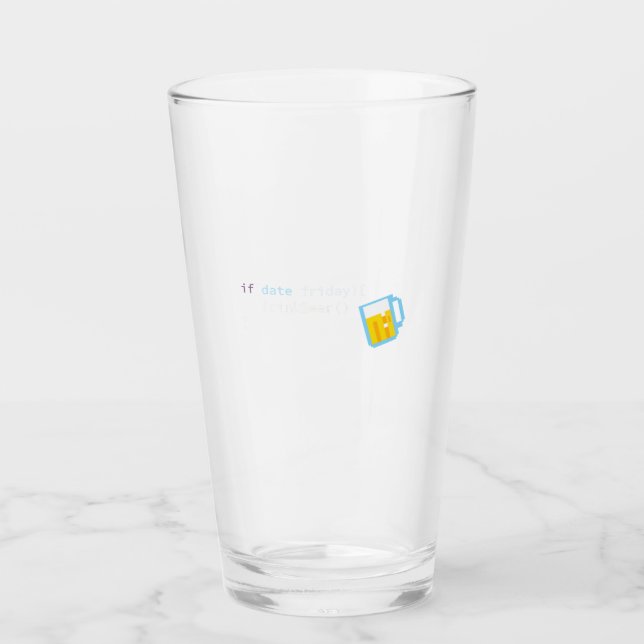 If Friday Drink Beer Glass (Front)