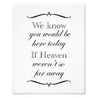 If Heaven Weren't So Far Away Wedding Memorial