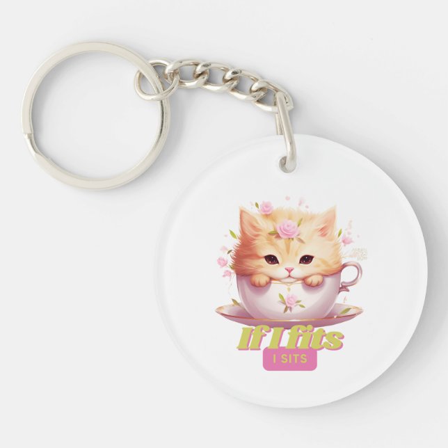 “If I Fits, I Sits” Animal Antics Keychain (Front)