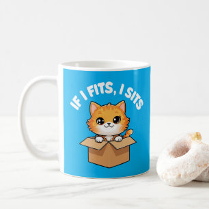 If I Fits I Sits Funny Cat Coffee Mug