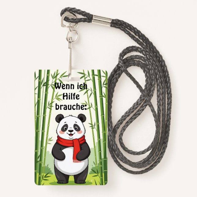 "If I need help" ID Badge (Front with Lanyard)