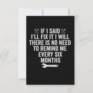 If I Said I'll Fix it I Will Funny Mechanic Gift  Thank You Card