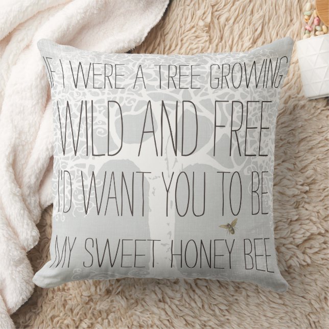 If I Were a Tree Growing Wild and Free Quotes Throw Pillow (Blanket)