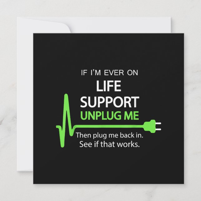 If i'm ever on life support T Shirt Funny sarcasti Save The Date (Front)