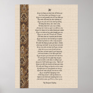 If inspirational poetry by Rudyard Kipling Poster