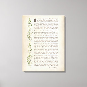 IF, Inspired poem of Rudyard Kipling Canvas Print