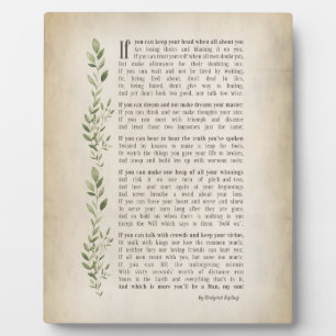 IF, Inspired poem of Rudyard Kipling Plaque