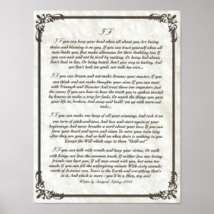 IF Inspiring Poem for Young Men by Rudyard Kipling Poster