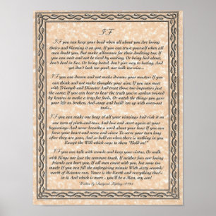 IF Inspiring Poem for Young Men by Rudyard Kipling Poster