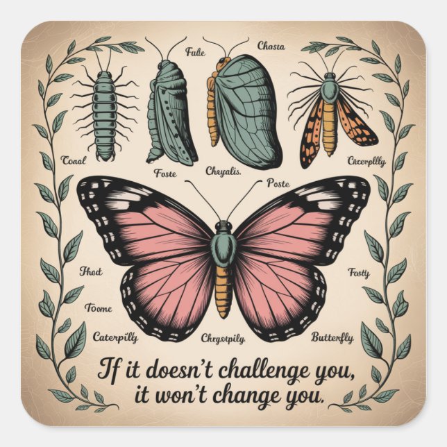 If It Doesn't Challenge You, It Won't Change You Square Sticker (Front)