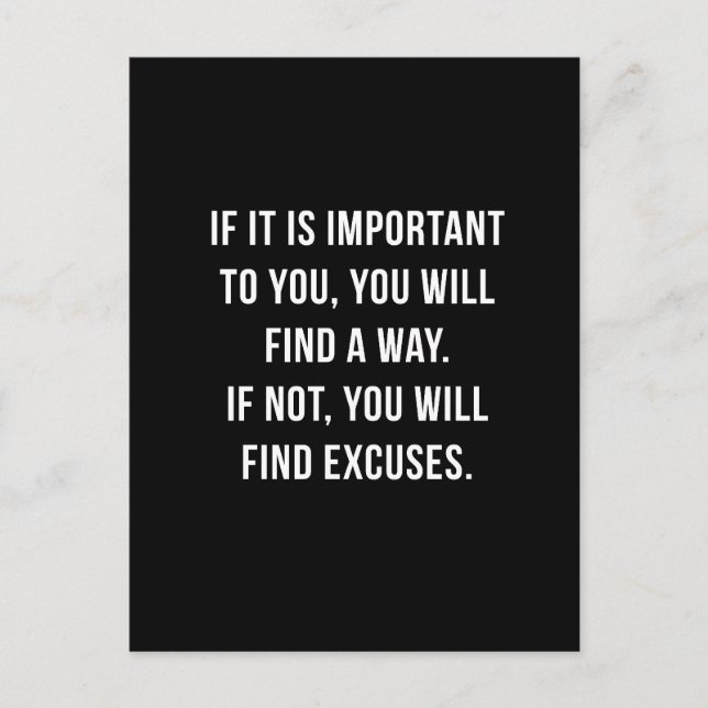 If it is important. Inspirational Postcard. Postcard (Front)