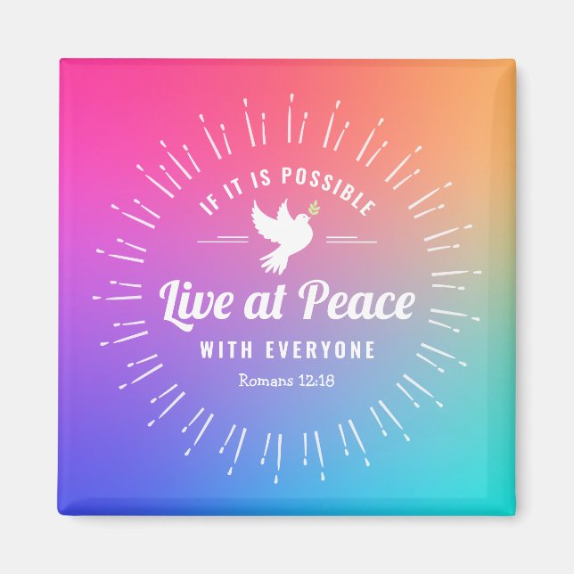 If it is Possible live at Peace with Everyone Card Magnet (Front)