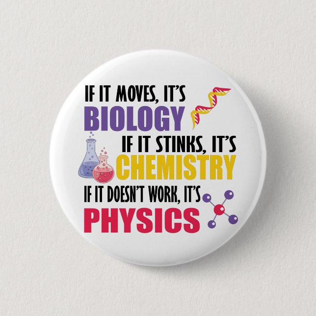If It Moves It's Biology 2 Inch Round Button (Front)