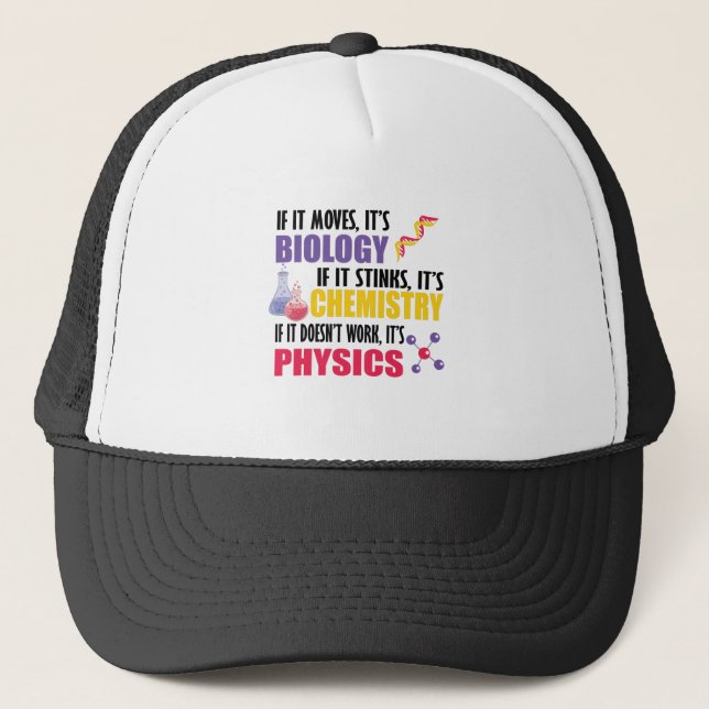 If It Moves It's Biology Trucker Hat (Front)