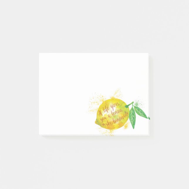 If Life Gives You A Lemon, Make Lemonade Post-it Notes (Front)