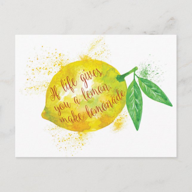 If Life Gives You A Lemon, Make Lemonade Postcard (Front)