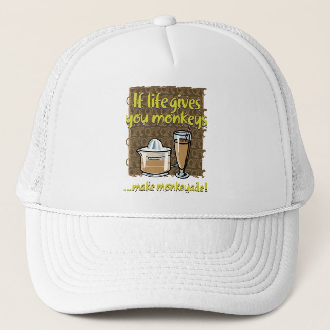 If life gives you monkeys trucker hat (Front)