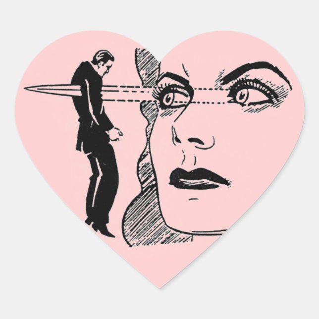If Looks Could Kill (Dagger Eyes) Heart Sticker (Front)