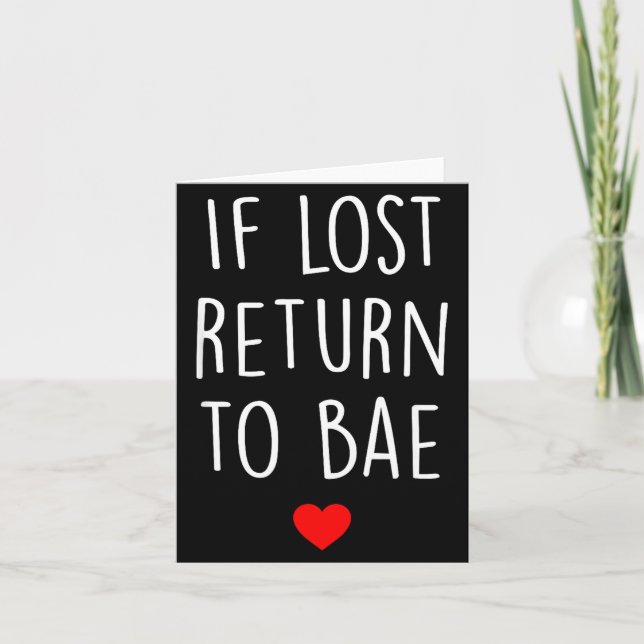 If Lost Return To Bae Matching Couples Shirt  Card (Front)