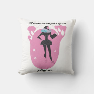 If music be the food of love play on throw pillow