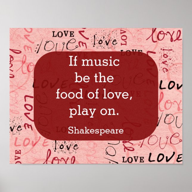 If music be the food-Shakespeare Quote -art print (Front)