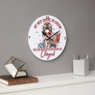 If My Book Is Open...  Large Clock
