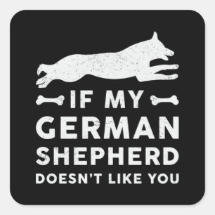 If My German Shepherd Dog Lover Pet Vintage Funny Square Sticker