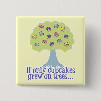 If only Cupcakes on Trees 2 Inch Square Button