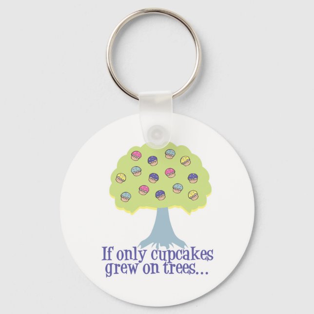 If only Cupcakes on Trees Keychain (Front)