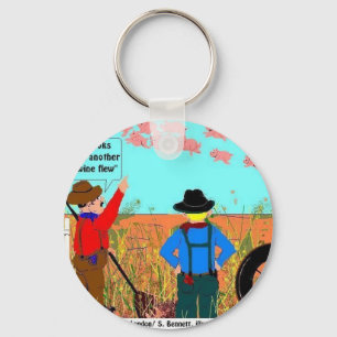 If Pigs Flew Funny Cartoon Gifts & Collectibles Keychain